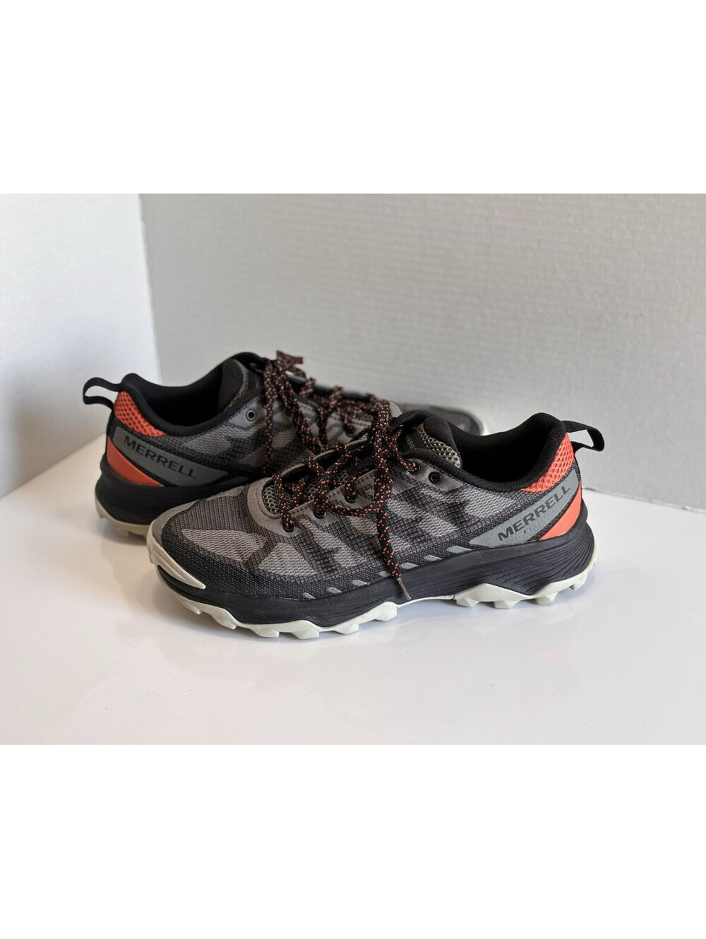 Merrell Speed Eco Hiking Shoes Men's Size 8.5 Charcoal/Tangerine J036987 Outdoor